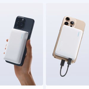 Cuktech WPB100N išorinė baterija 10 000 mAh, 20 W, su magnetiniu tvirtinimu ir stovu – balta