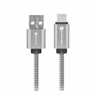 Кабель USB A to USB C Forcell F-Energy QC4.0 3A 66W Metal 2 m C234 серебряный