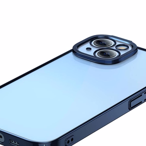 Baseus Glitter permatomas dėklas ir grūdinto stiklo rinkinys iPhone 14 Plus (mėlynas)