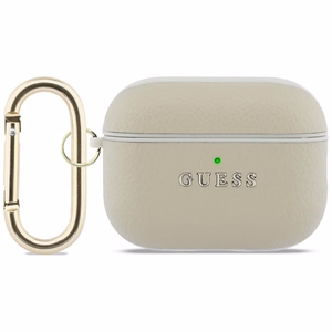 Guess Grained Classic Logo Hook dėklas for AirPods Pro 3 - auksinis