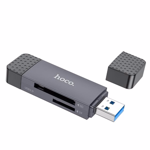 Картридер Hoco HB45 USB-C USB-A 2-в-1 USB2.0 серый
