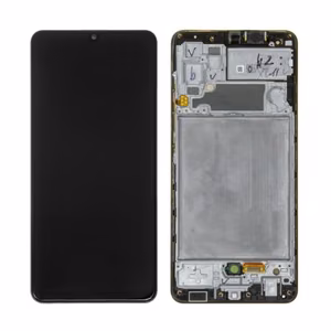 LCD ekranas skirtas Samsung A325 A32 4G juodas su rėmeliu HQ
