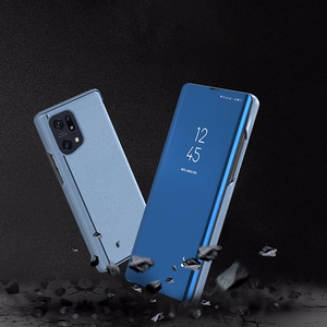 Clear View Case dėklas telefonui Oppo Find X5 Pro dėklas su atvartu juodas