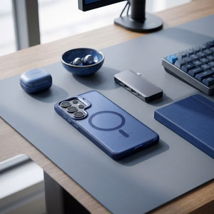 Чехол для Samsung S26 ULTRA Forcell F-Protect Shadow Stand Premium совместимый с MagSafe темно-синий