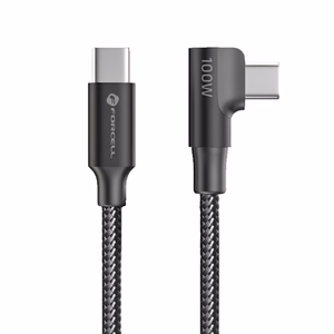 Кабель USB C - USB C Forcell F-Energy QC4.0 PD 5A 100W Cafule 90° 2 m CC-1Deg черный