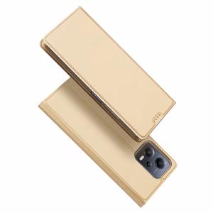 Dux Ducis Skin Pro dėklas Xiaomi Redmi Note 12 Pro / Poco X5 Pro 5G Flip kortelių piniginė stovas auksinė