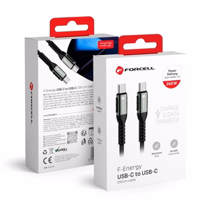 Кабель USB C to USB C Forcell F-Energy QC4.0 PD 5A 240W Cafule 2 m C263 чёрный