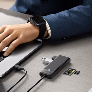 Orico PAPW3AT-C3 USB-хаб 4-портовый 3x USB-A 3.0 с кардридером microSD/SD 1 м - черный