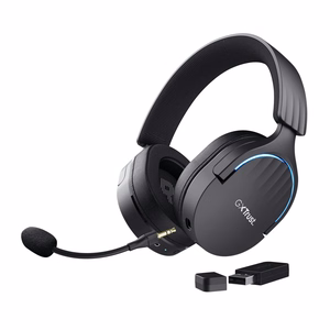 Trust GXT 491 Fayzo Ausinės su mikrofonu laidinės ir belaidės ant galvos žaidimams USB Type-C Bluetooth juodos