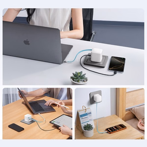 Cuktech AD653W maitinimo adapteris 67 W GaN, su 2 USB-C ir USB-A jungtimis bei 70 cm įtraukiamu USB-C laidu – baltas