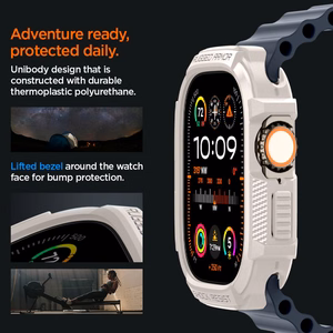 Spigen Rugged Armor dėklas Apple Watch Ultra 1 / 2 (49mm) - smėlio spalvos