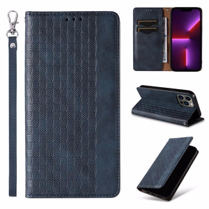 Magnet Strap Case чехол для Samsung Galaxy S23 Ultra флип-кошелёк мини-ремешок подставка синий