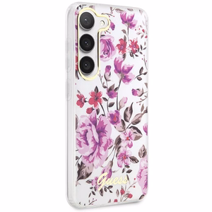 Guess GUHCS23SHCFWST S23 S911 белый/белый жёсткий чехол Flower Collection