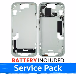 Ekrano rėmas / Vidinis korpusas skirtas Apple iPhone 15 korpusas + baterija / Green / (Service Pack)