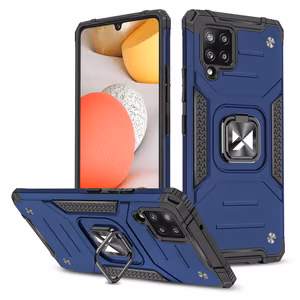 Wozinsky Ring Armor Case Kickstand Tough Rugged Cover for Samsung Galaxy A42 5G blue