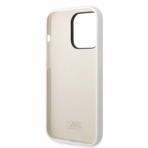 Karl Lagerfeld KLHCP14LSNIKBCH iPhone 14 Pro 6.1" kietasis dėklas baltas/baltas Silikoninis Ikonik