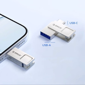 Orico U301 USB atmintinė, 128 GB, USB-A/USB-C, USB 3.2 Gen 1, sidabro spalvos