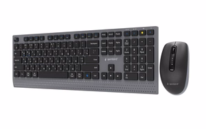 Gembird KBS-WPS-02-CYRL Dviejų režimų plonas belaidis stalinis rinkinys, 2.4G+BT, RU išdėstymas