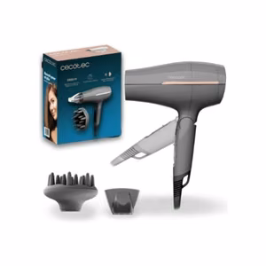 Cecotec IoniCare Power&Go Heaven – 2000 W ionic hair dryer with diffuser, 2 temperature settings, grey