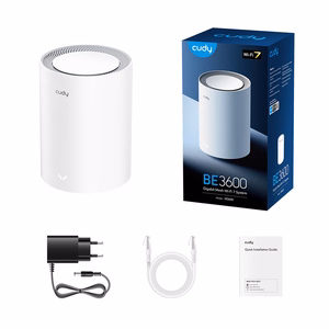Cudy M3600 dviejų juostų Wi-Fi 7 Mesh sistema balta 3 vnt.