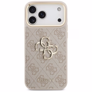 Guess 4G Big 4G Classic Logo Big Strap Metal Buttons dėklas iPhone 17 Pro Max - rožinis
