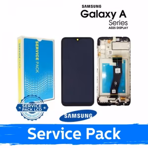 LCD Display Compatible With Samsung A025G A02s EU Black With Frame (Service Pack)
