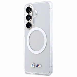 BMW IML Shockproof Metal Logo MagSafe Case for Samsung Galaxy S26 - Transparent