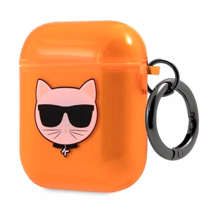 Karl Lagerfeld Choupette AirPods dėklas 1/2 - oranžus