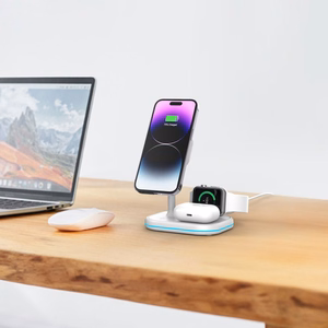 Tech-Protect QI15W-A27 3 в 1 индуктивное зарядное устройство с подставкой MagSafe для смартфона Apple Watch AirPods - белый