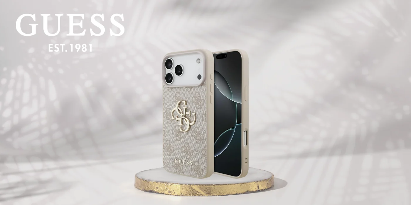 Dėklas Guess PU 4G Metal Logo Apple iPhone 17 Pro Max rožinis