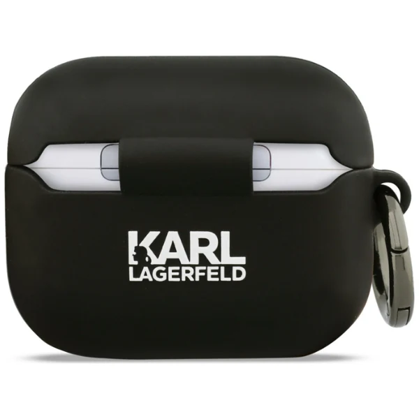 Karl Lagerfeld logo on the AirPods Pro 3 case