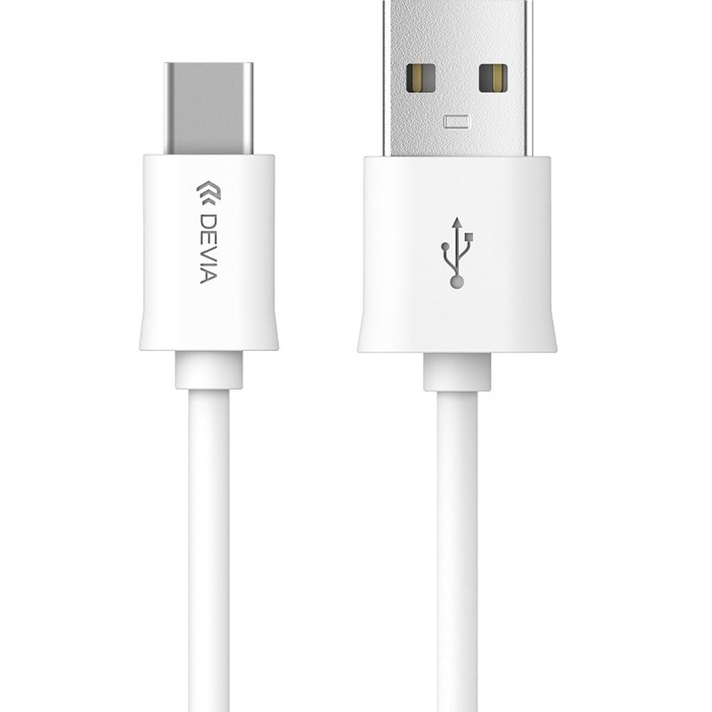 Devia кабель Smart EC082 USB - USB-C 1,0 м 2,1A белый