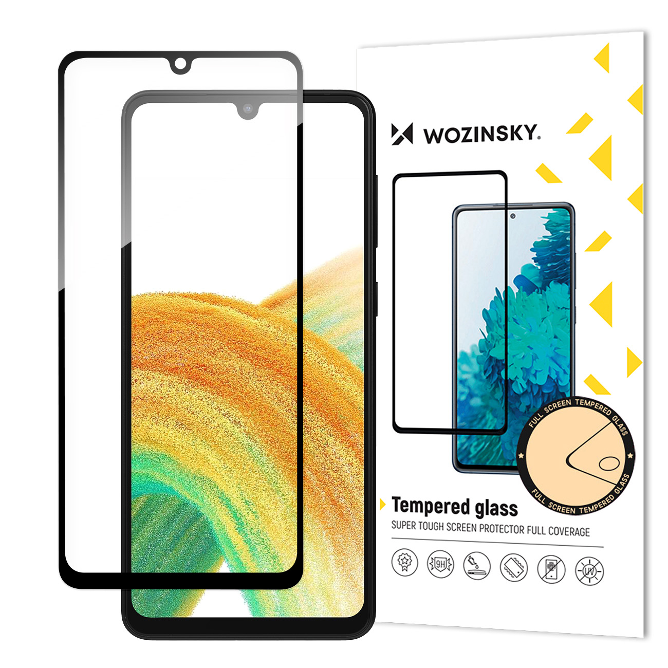 Screen protection glass "Wozinsky 5D Full Glue" Samsung A346 A34 5G case-friendly black