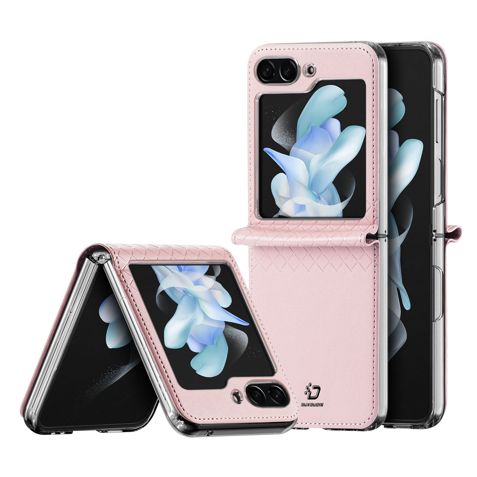 Кожаный чехол Dux Ducis Bril для Samsung Galaxy Z Flip 5 5G - розовый
