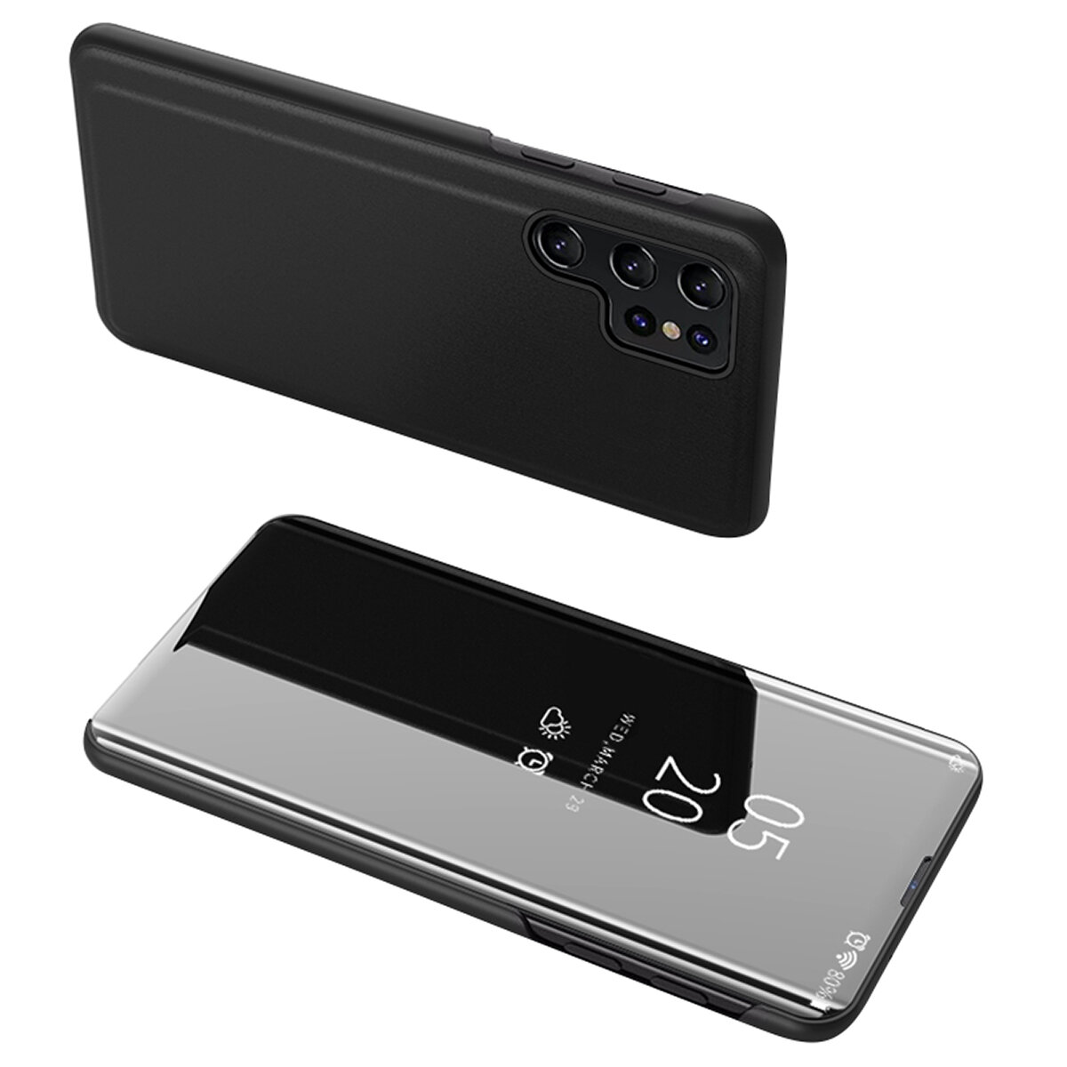 Clear View чехол для Xiaomi POCO C65 / Redmi 13C с клапаном - чёрный
