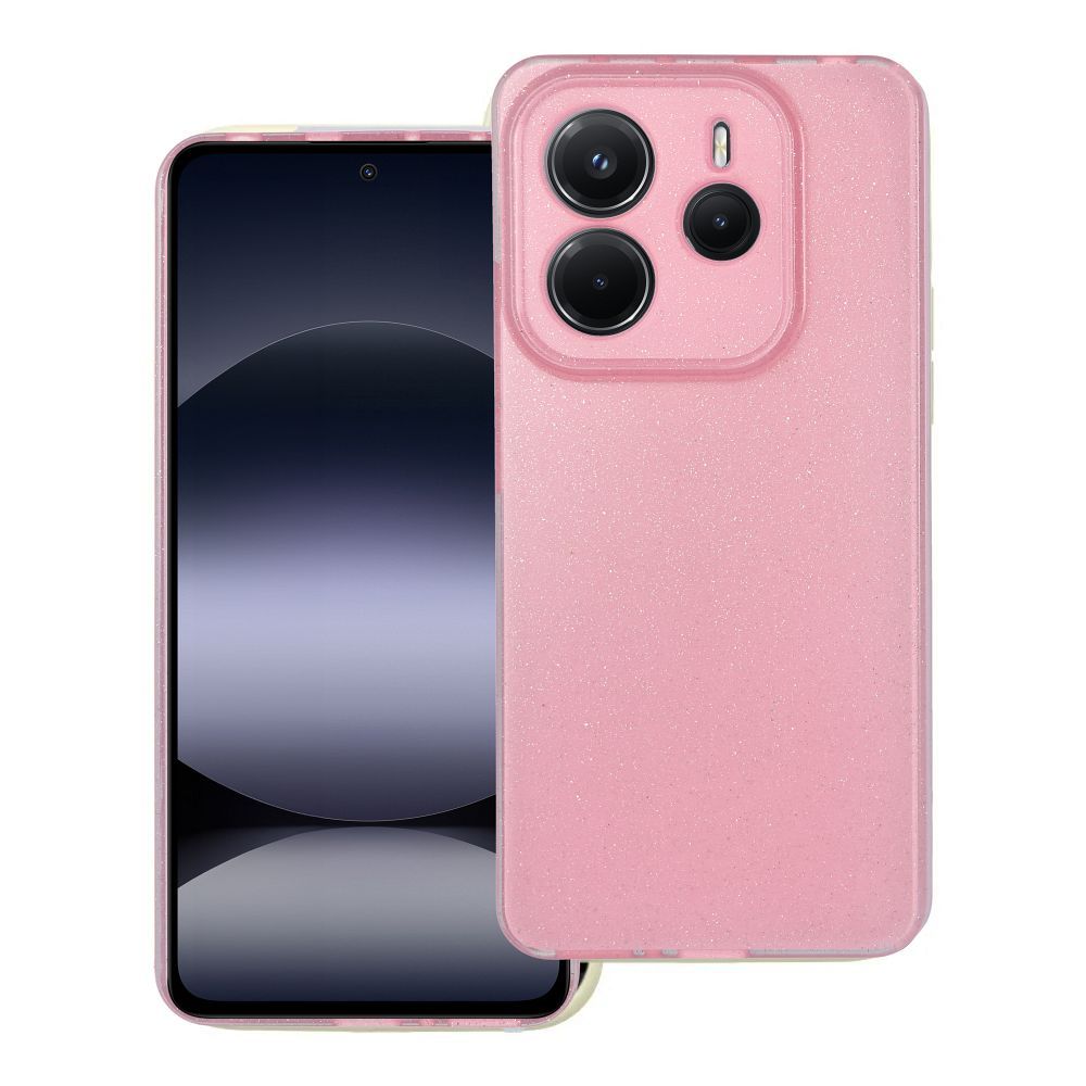 Skaidrus dėklas 2 mm BLINK Xiaomi Redmi NOTE 14 5G rožinis
