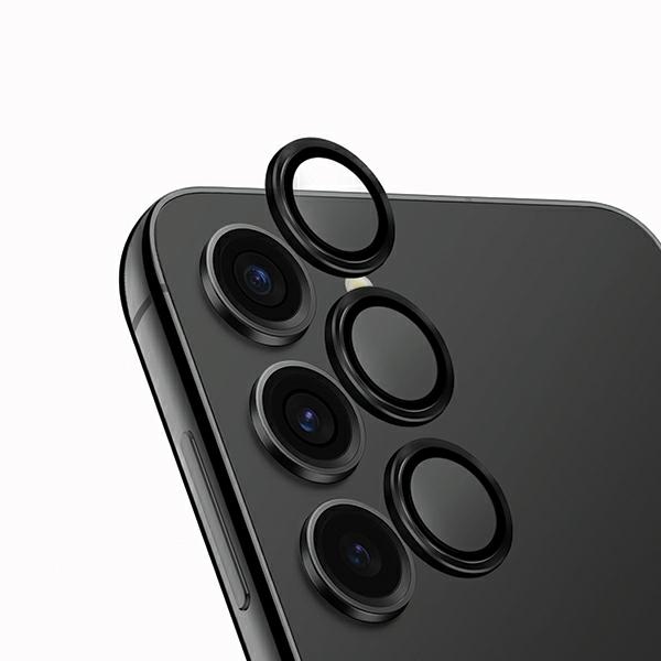 Uniq Optix aliuminio kameros objektyvo apsauginis stiklas Samsung Galaxy S24 kameros objektyvui su aplikatoriumi - juodas