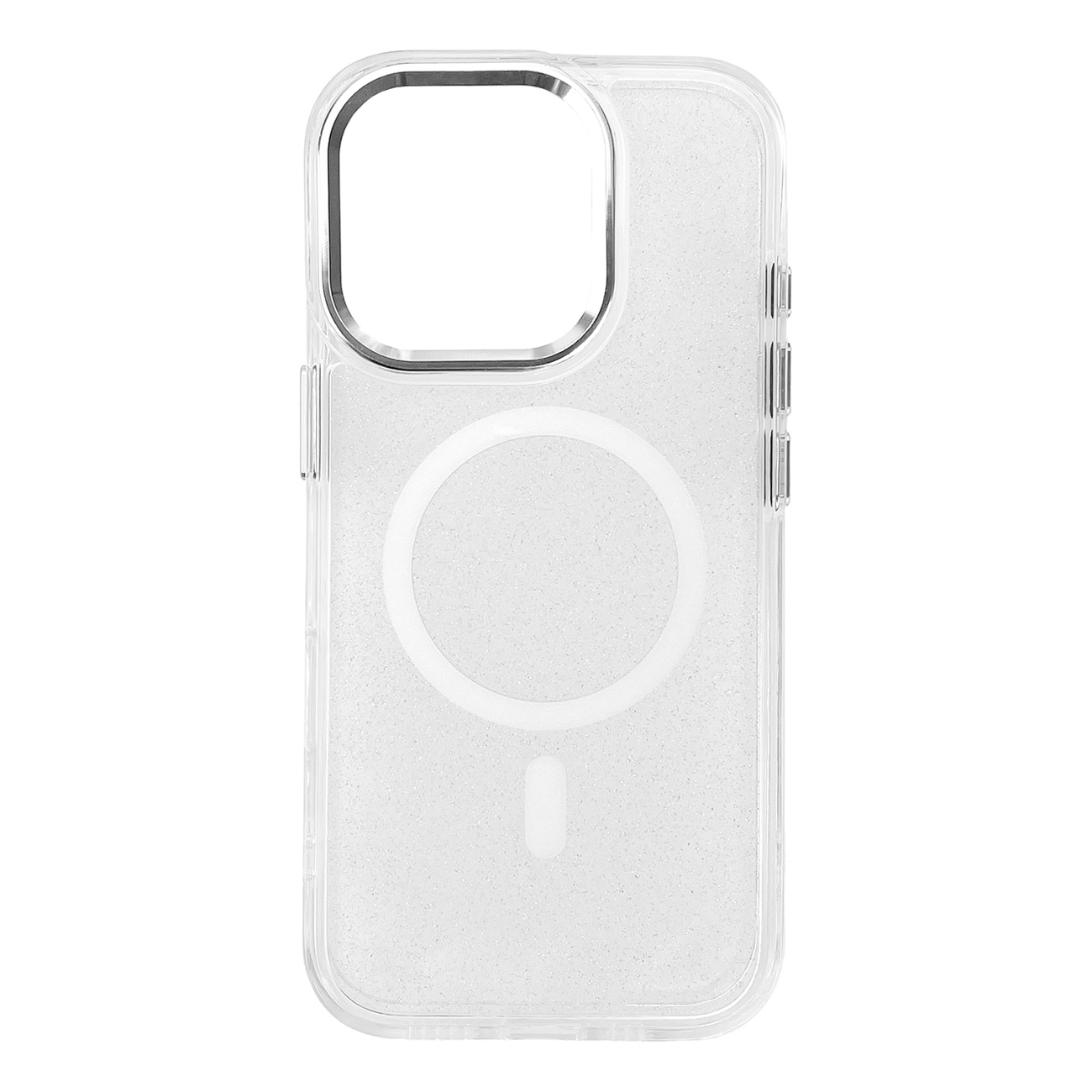 Blizgus dėklas MagSafe iPhone 16 Pro - baltas su blizgučiais