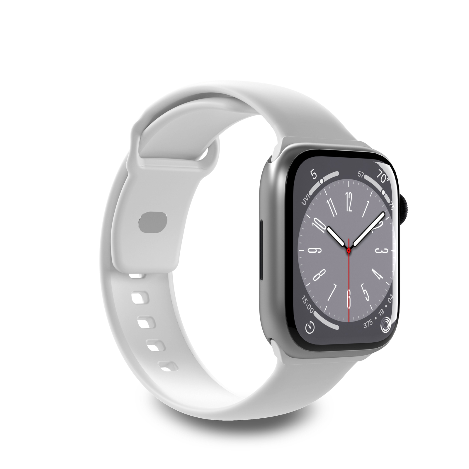 Силиконовый ремешок Puro Icon для Apple Watch 42 / 44 / 45 / 49 мм - белый (2 шт.)