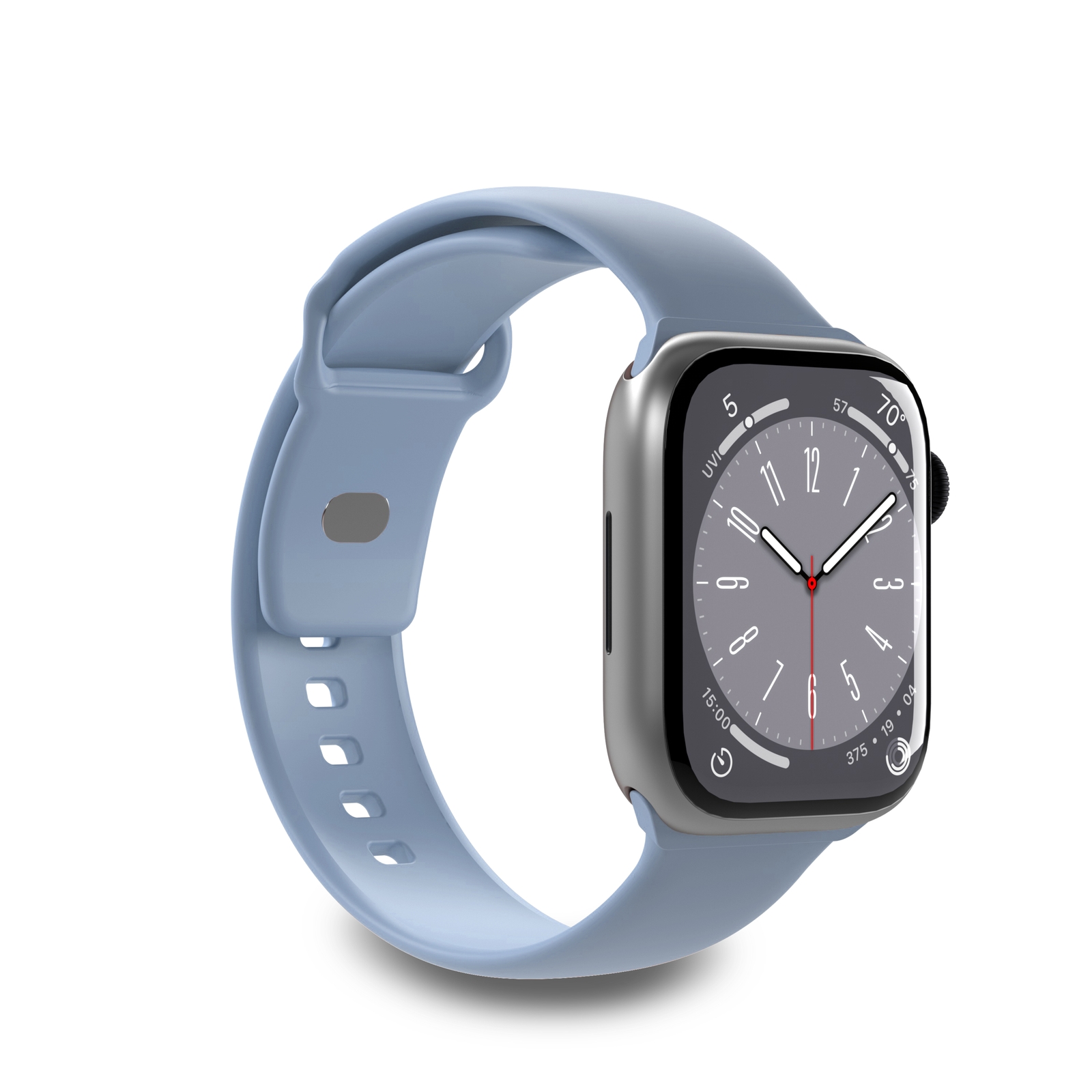 Силиконовый ремешок Puro Icon для Apple Watch 42 / 44 / 45 / 49 мм - голубой (2 шт.)