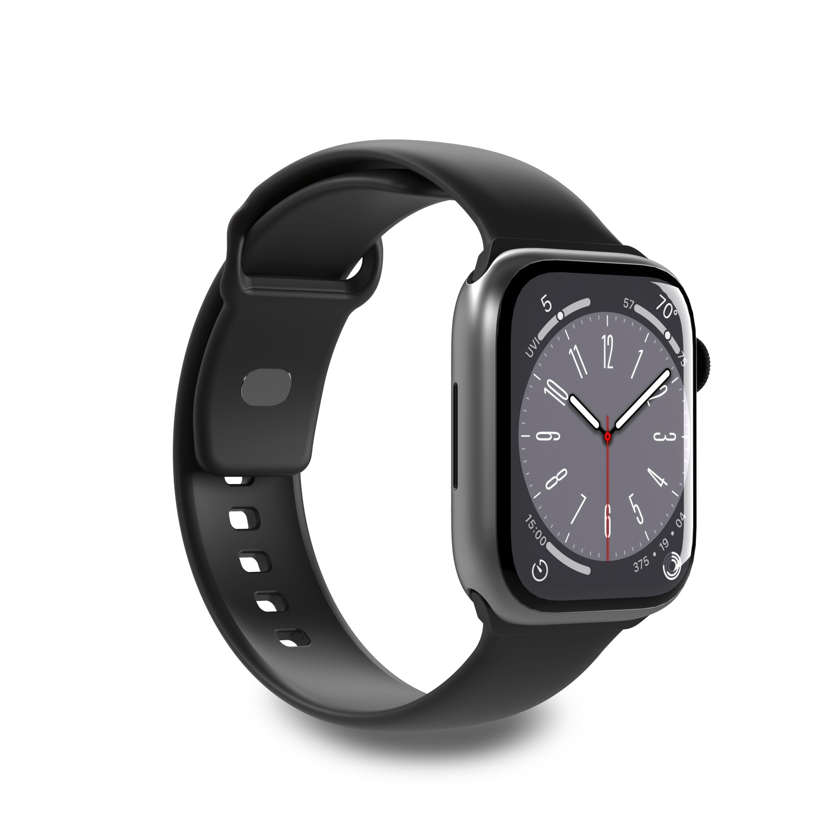 Силиконовый ремешок Puro Icon для Apple Watch 42 / 44 / 45 / 49 мм - чёрный (2 шт.)