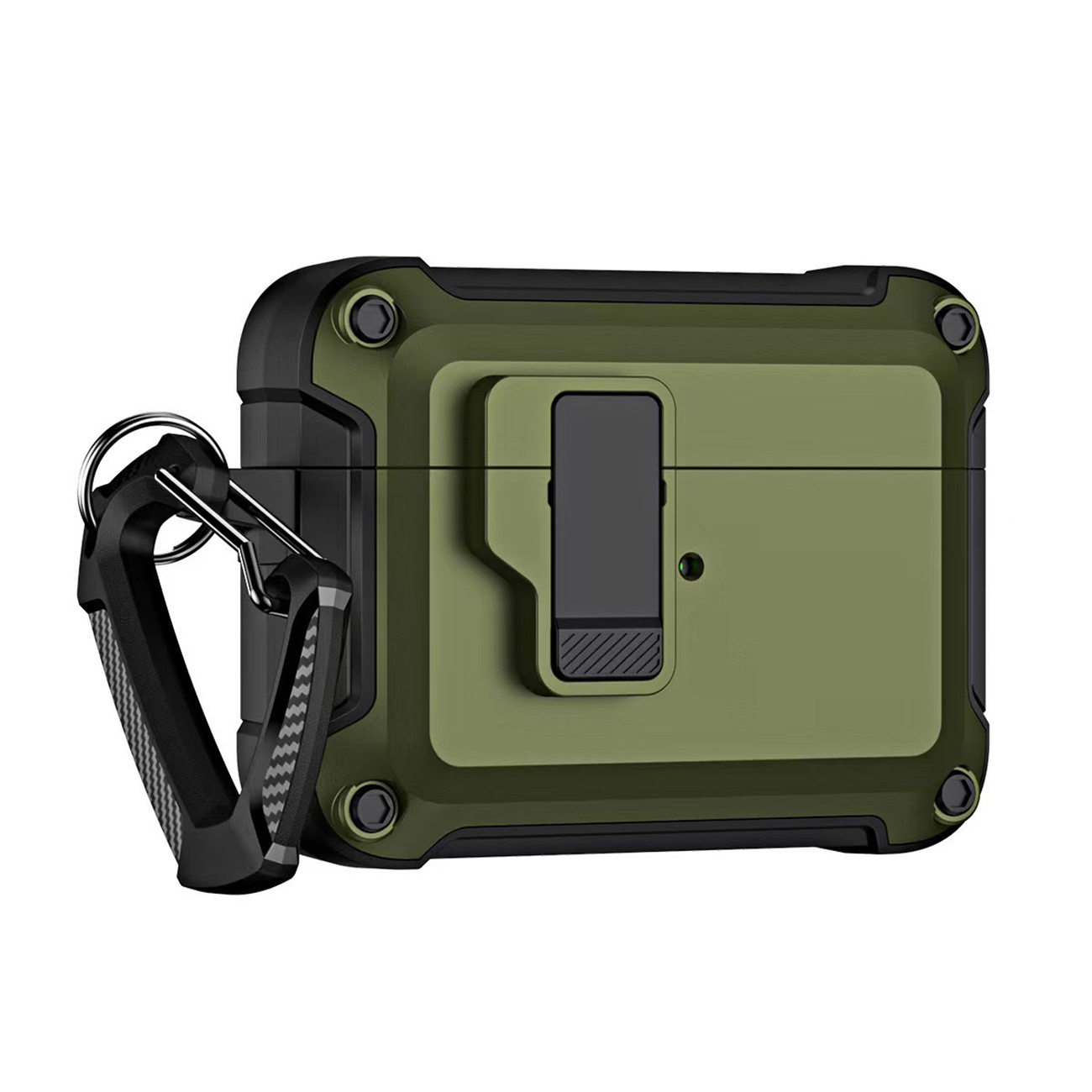 AirPods 4 Pro Apsauginis dėklas su karabinu - Žalias