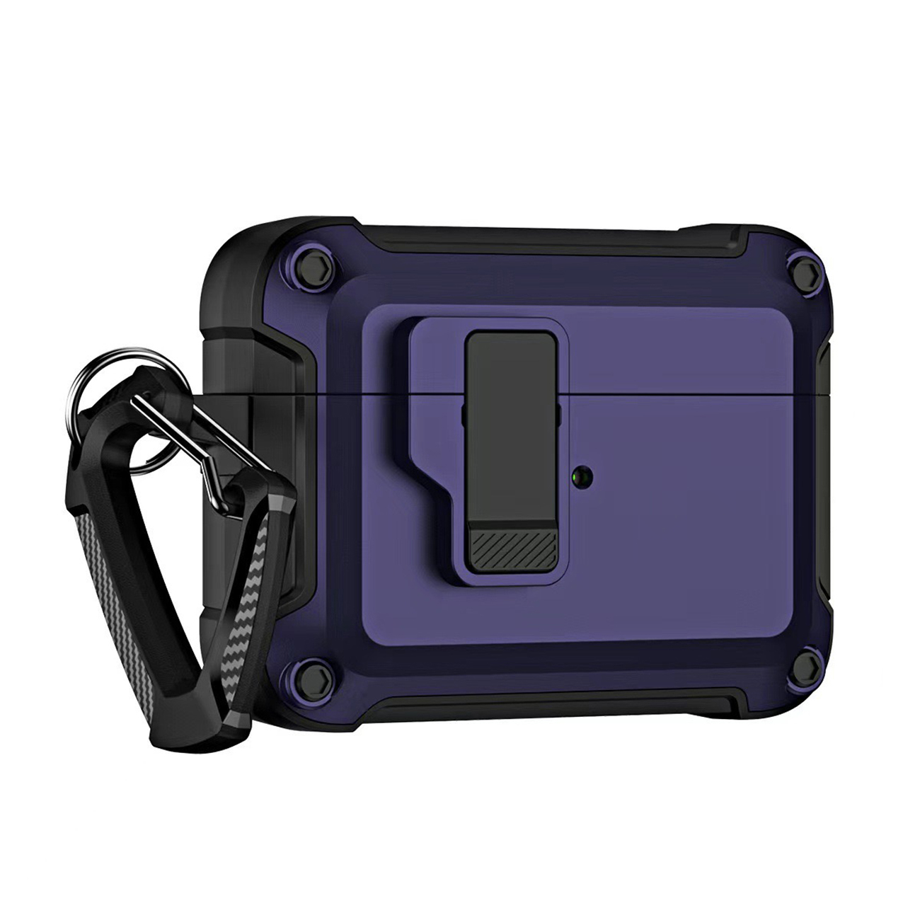 AirPods 4 Pro Apsauginis dėklas su karabinu - Violetinis