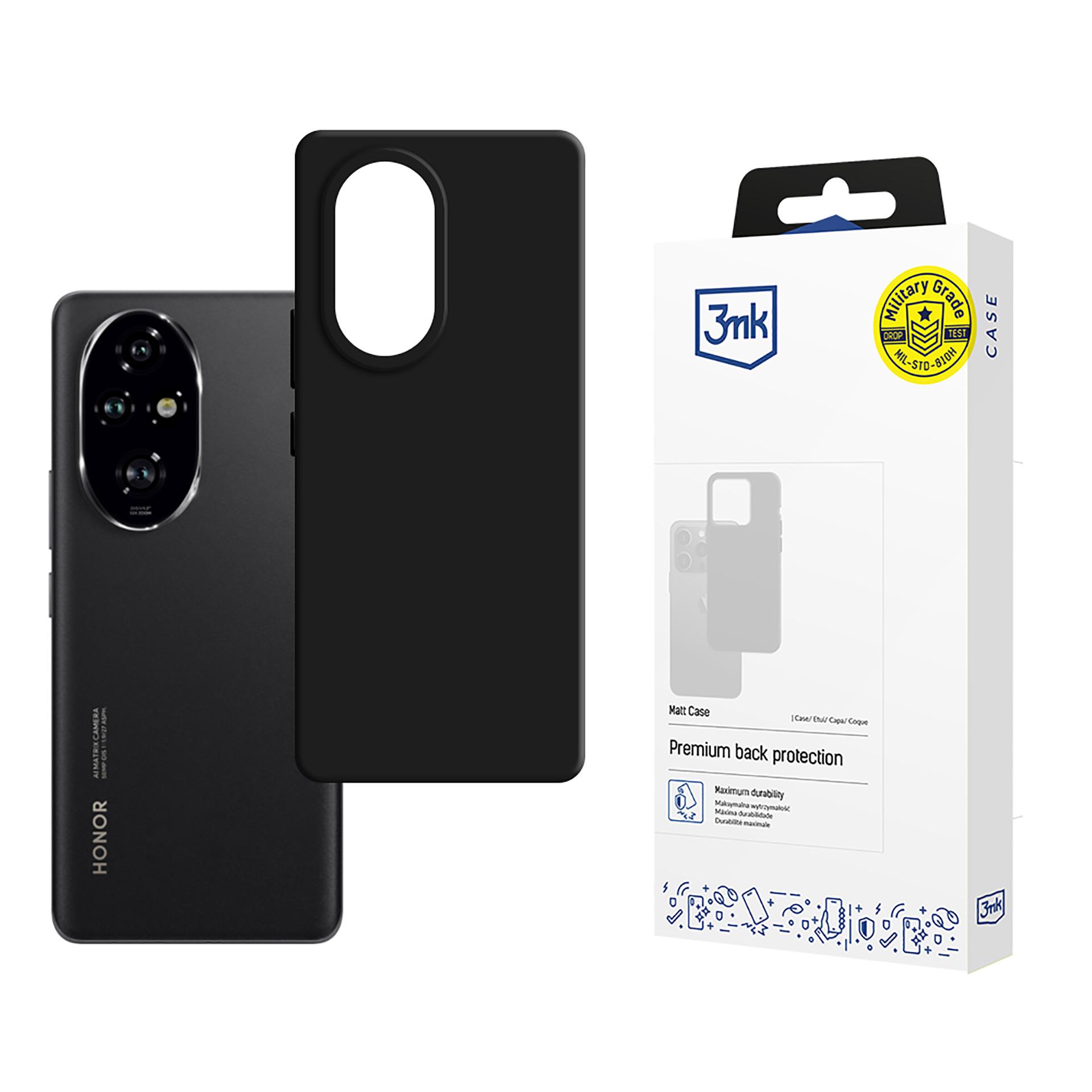 3mk Matinis dėklas telefonui Honor 200 Pro - juodas