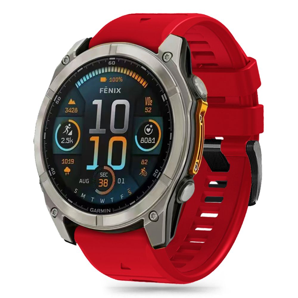 Tech-Protect силиконовый Ремешок Line для Garmin Fenix 5X / 5X Plus / 6X / 6X Pro / 7X / 8 (51 mm) - красный