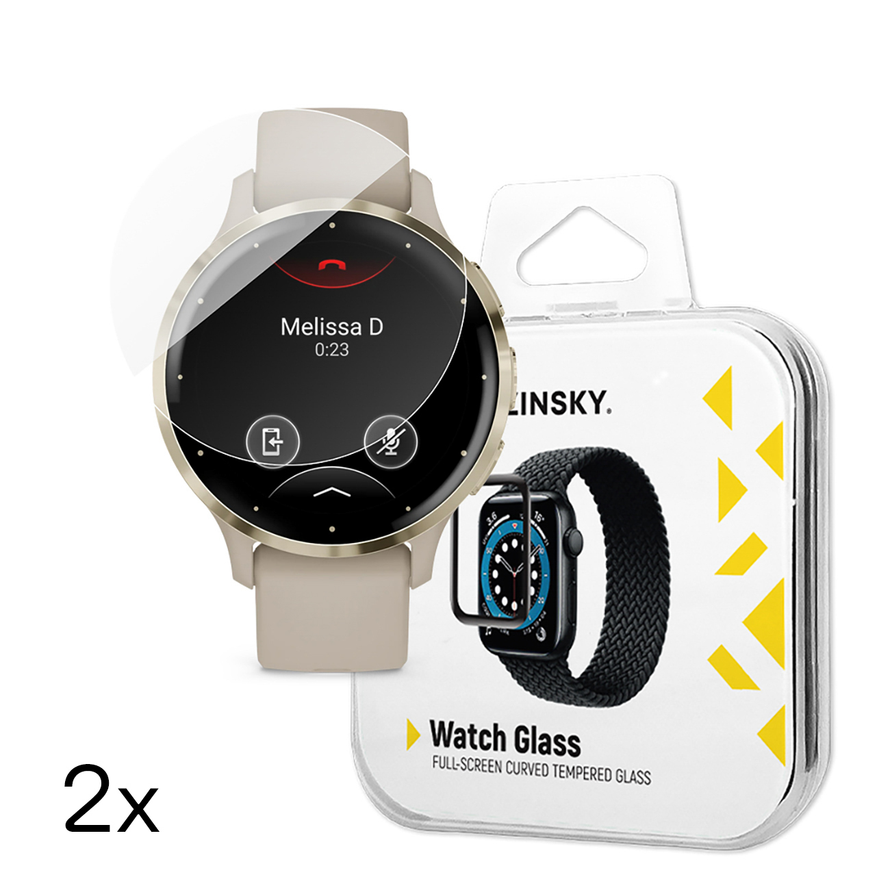 Wozinsky Full Glue Закалённое стекло для Garmin Venu 3S 41mm (2 шт.)
