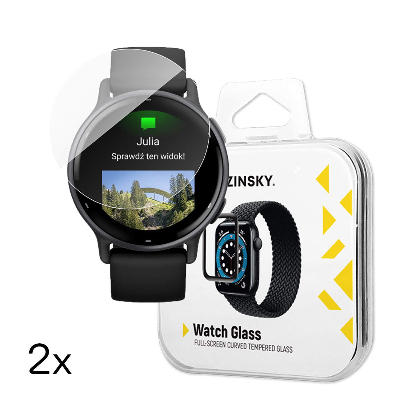 Wozinsky Full Glue Закалённое стекло для Garmin Vivoactive 5 (2 шт.)