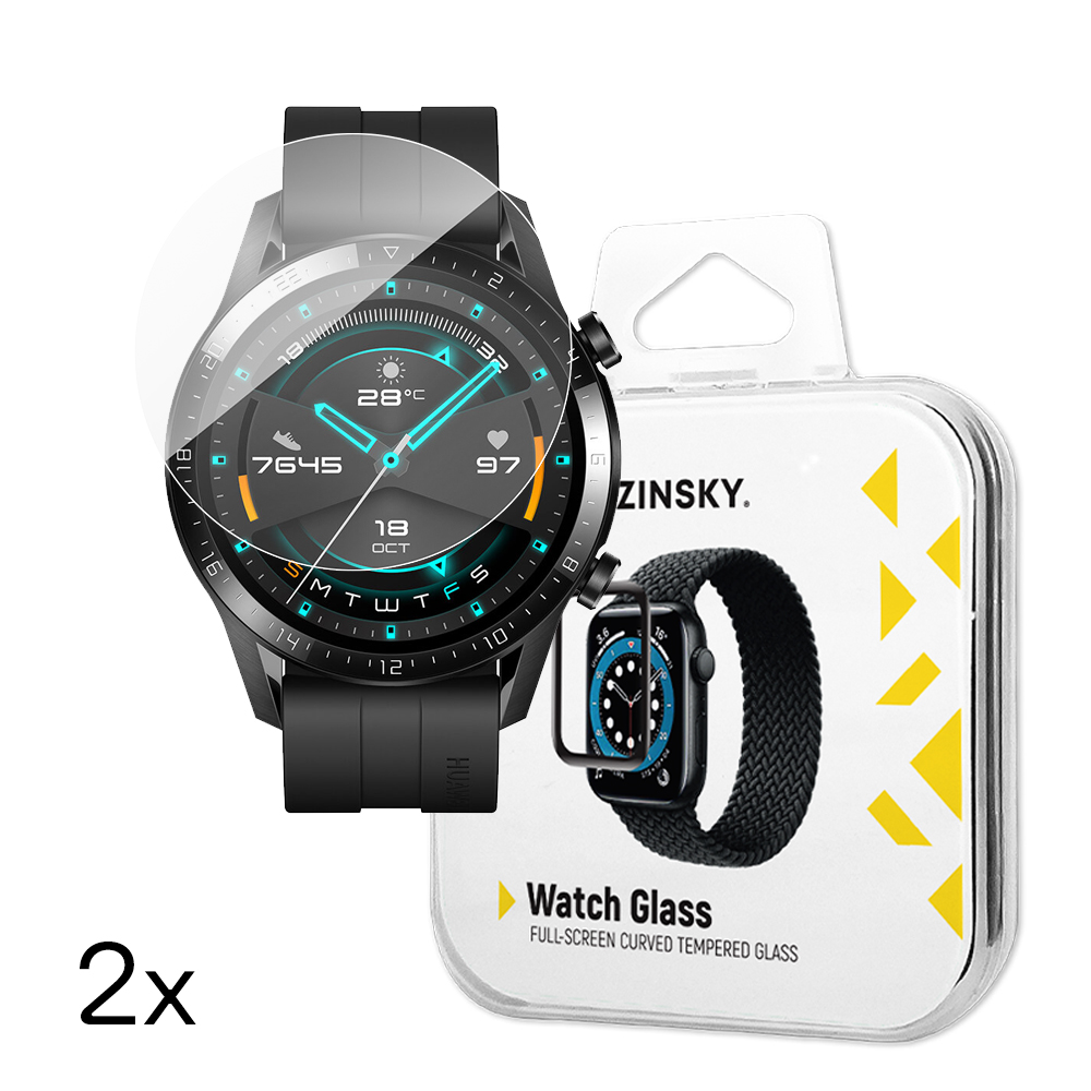 Wozinsky Full Glue Закалённое стекло для Huawei Watch GT 2 / GT 2 Pro 42mm (2 шт.)