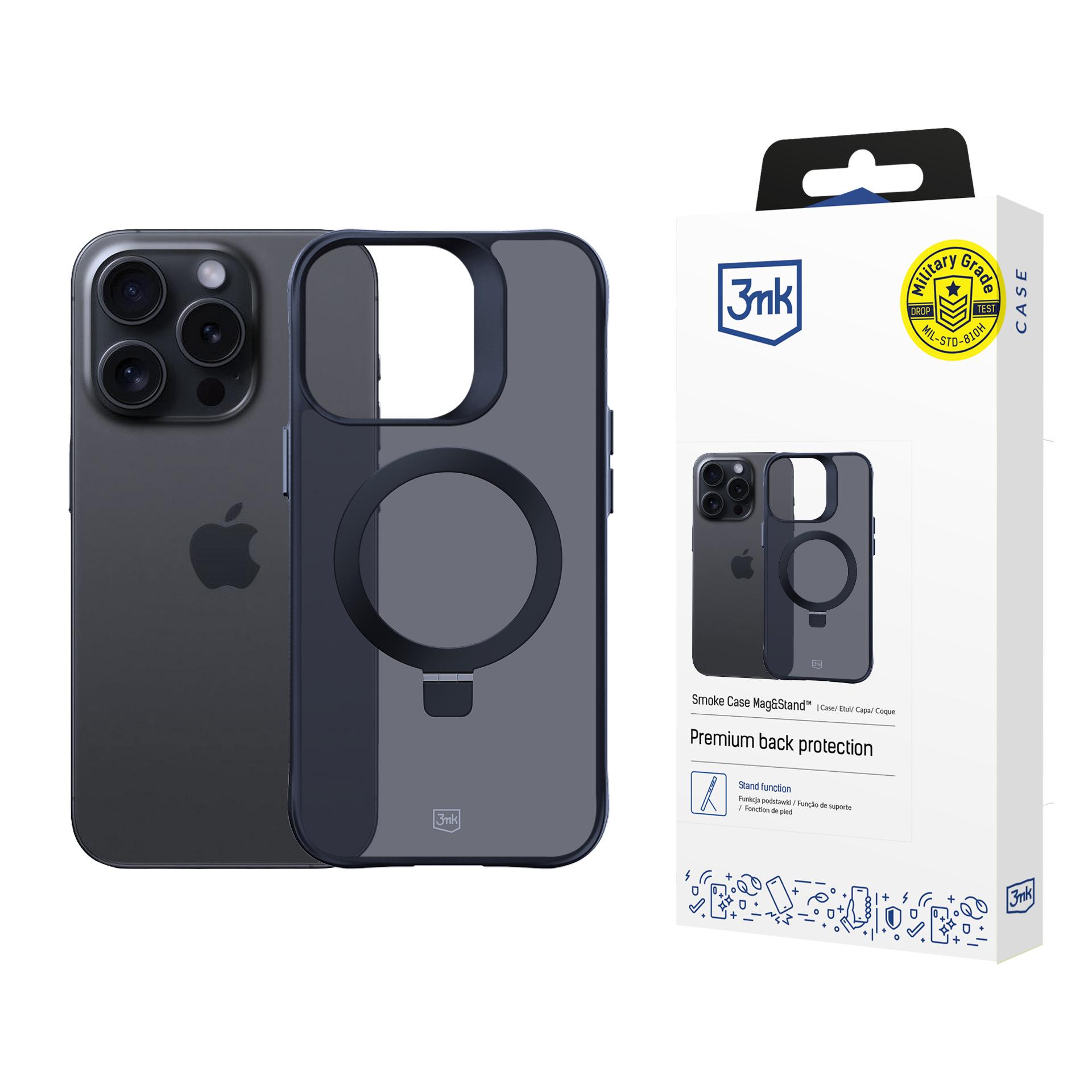 3mk Smoke dėklas telefonui Mag&Stand Apple iPhone 13 Pro Max - juodas