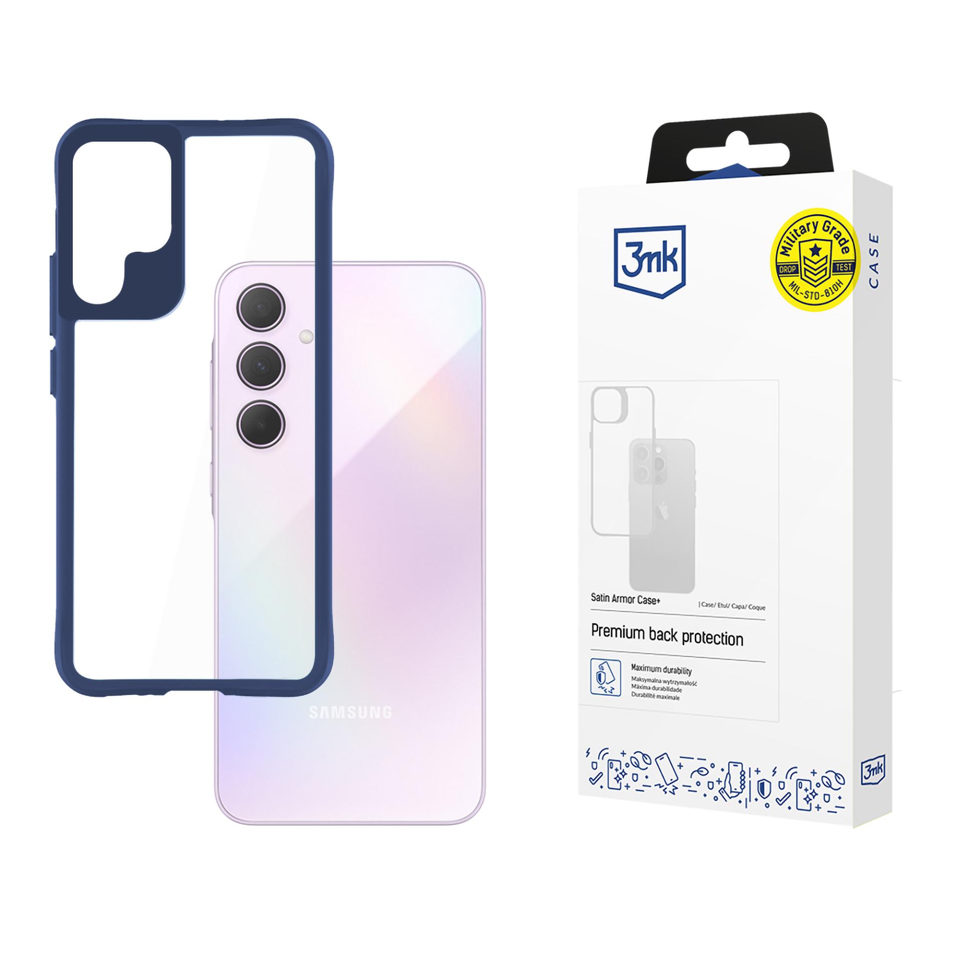 3mk Satin Armor Dėklas+ Mėlynas Samsung Galaxy A35 5G - skaidrus